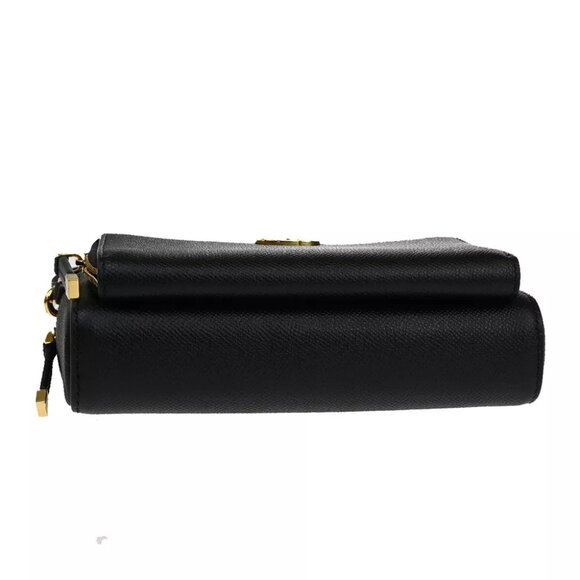 CHRISTIAN DIOR CD Logo Caro Mini Shoulder Bag Leather Black GHW Italy 658RJ795 - Picture 6 of 15